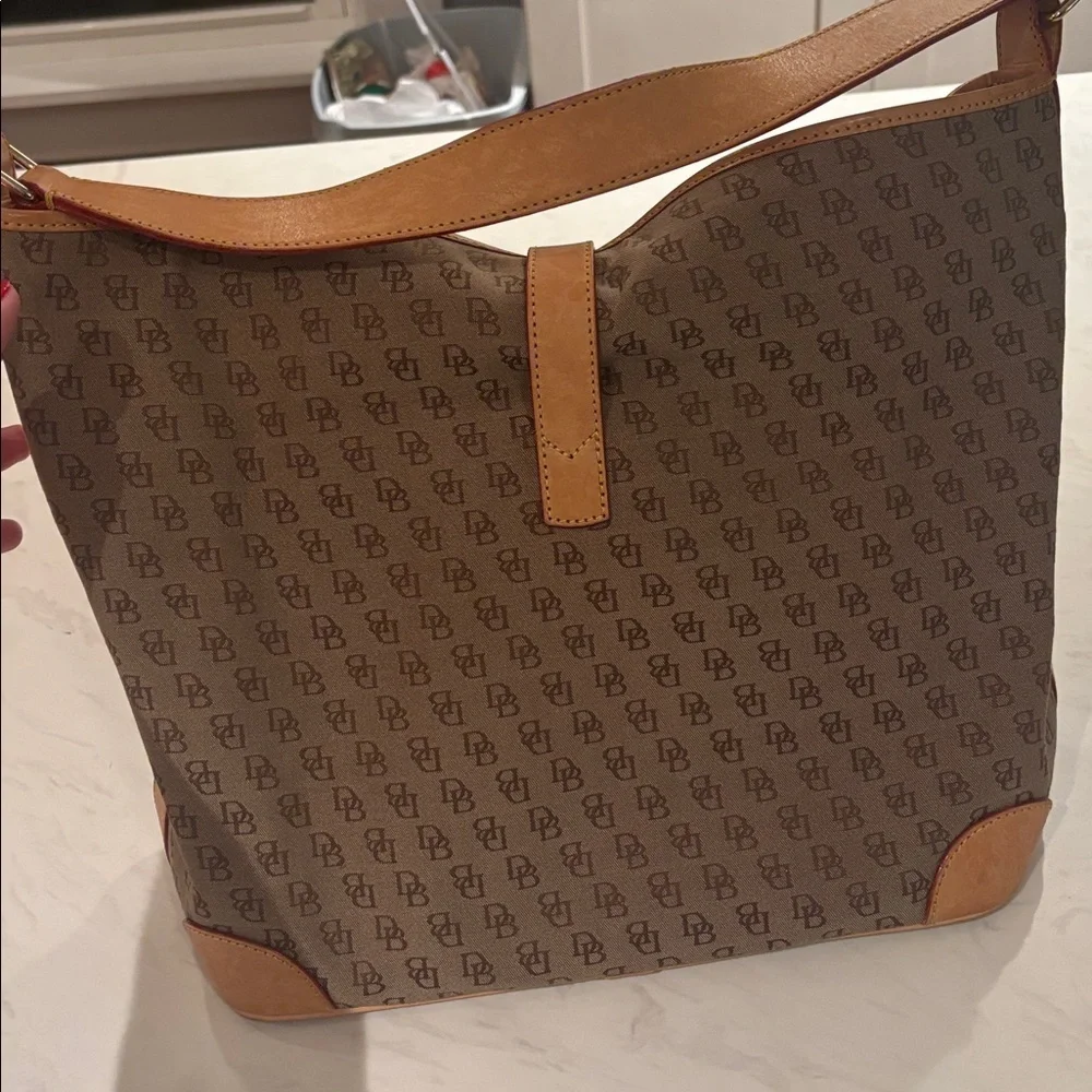 Dooney & Bourke Brown Monogrammed Women's Bucket Hobo Bag